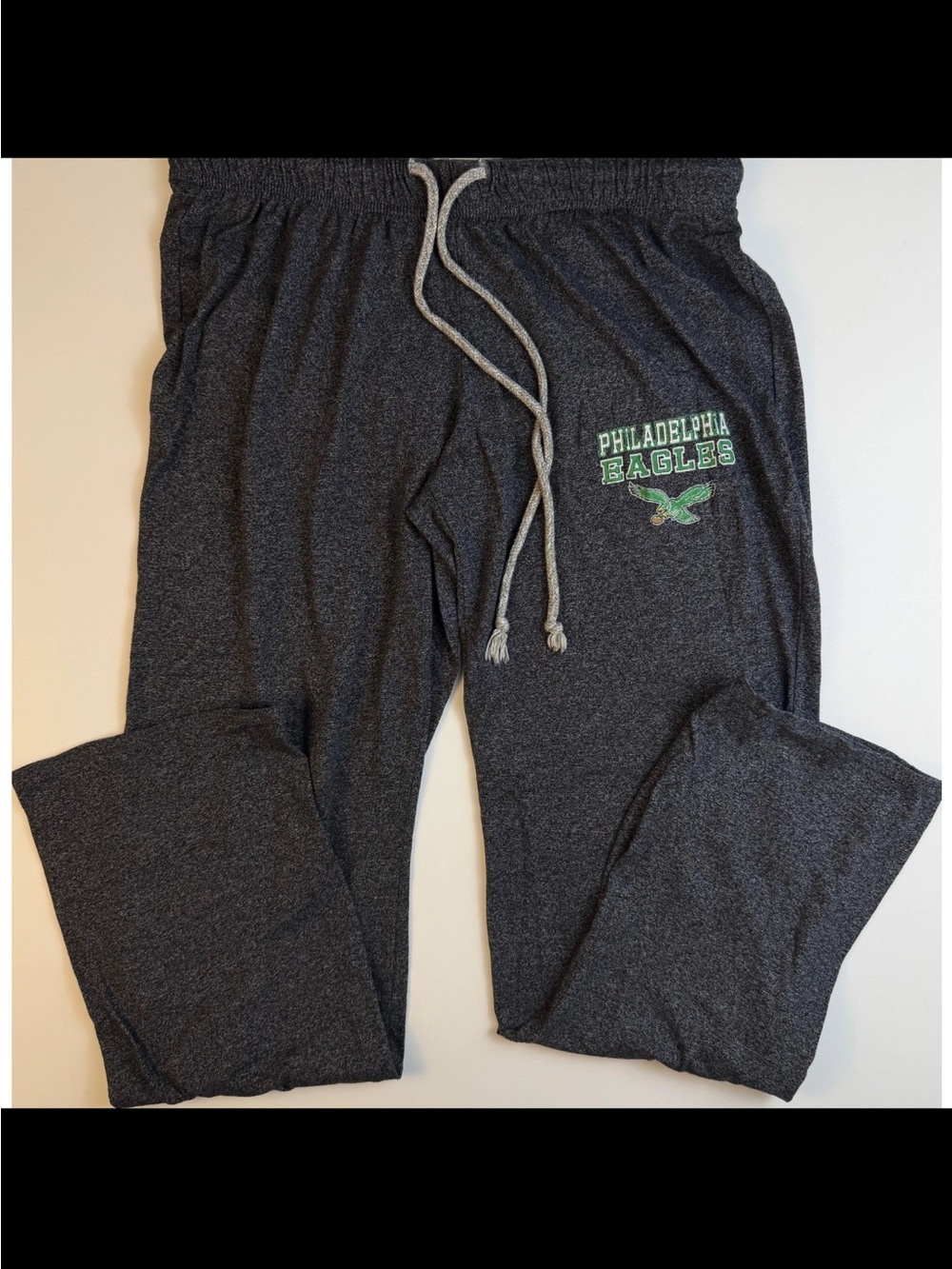 NFL Philadelphia Eagles women Charcoal Gray Lounge Pants with Green Logo